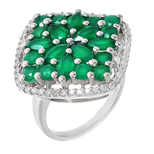 фото Кольцо женское balex jewellery 1410931230 из серебра хризопраз/фианит, р. 19
