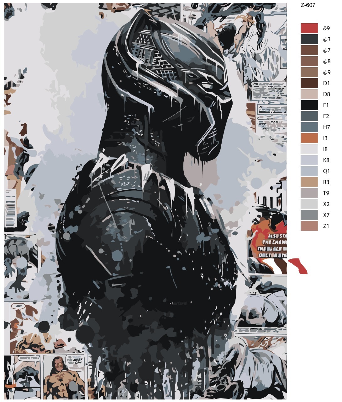 Картина по номерам BRUSHES-PAINTS Z-607, Чедвик Боузман - Черная Пантера