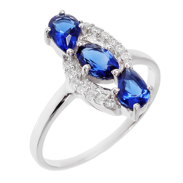 фото Кольцо женское balex jewellery 1410931401 из серебра сапфир/фианит, р. 16.5