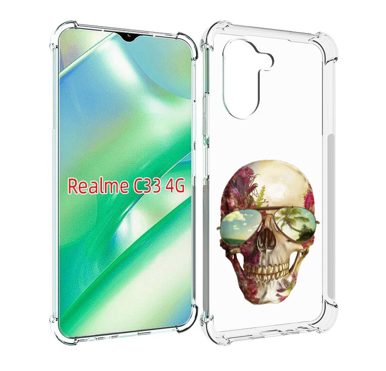 Чехол MyPads Череп с очками для Realme C33 4G, Прозрачный, Tocco 
Чехол MyPads Череп с очками для Realme C33 4G, Прозрачный, Tocco