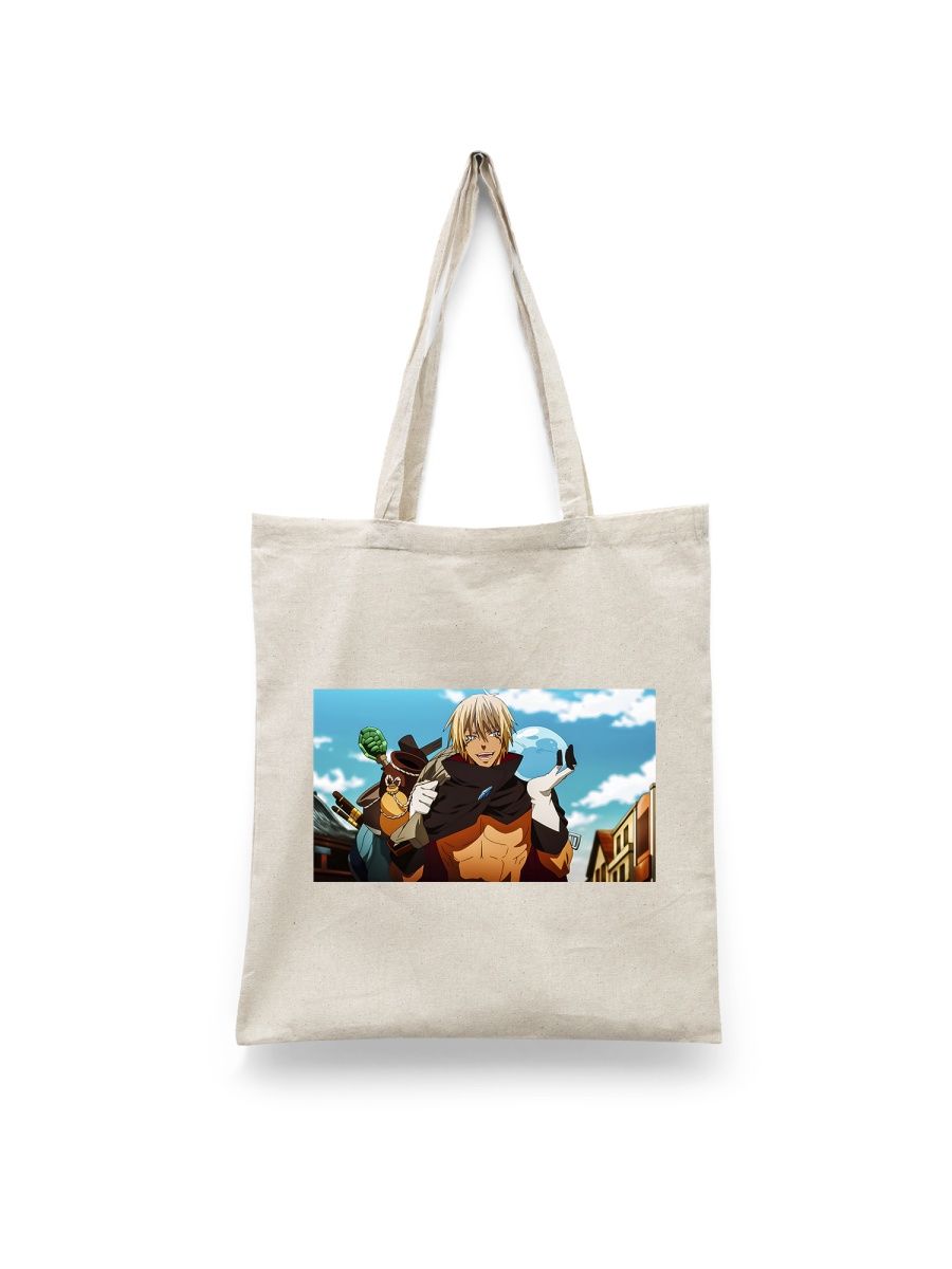 Шоппер унисекс Каждому Своё Аниме/О моём перерождении в слизь ANSL10, белый, Аниме/О моём перерождении в слизь ANSL10