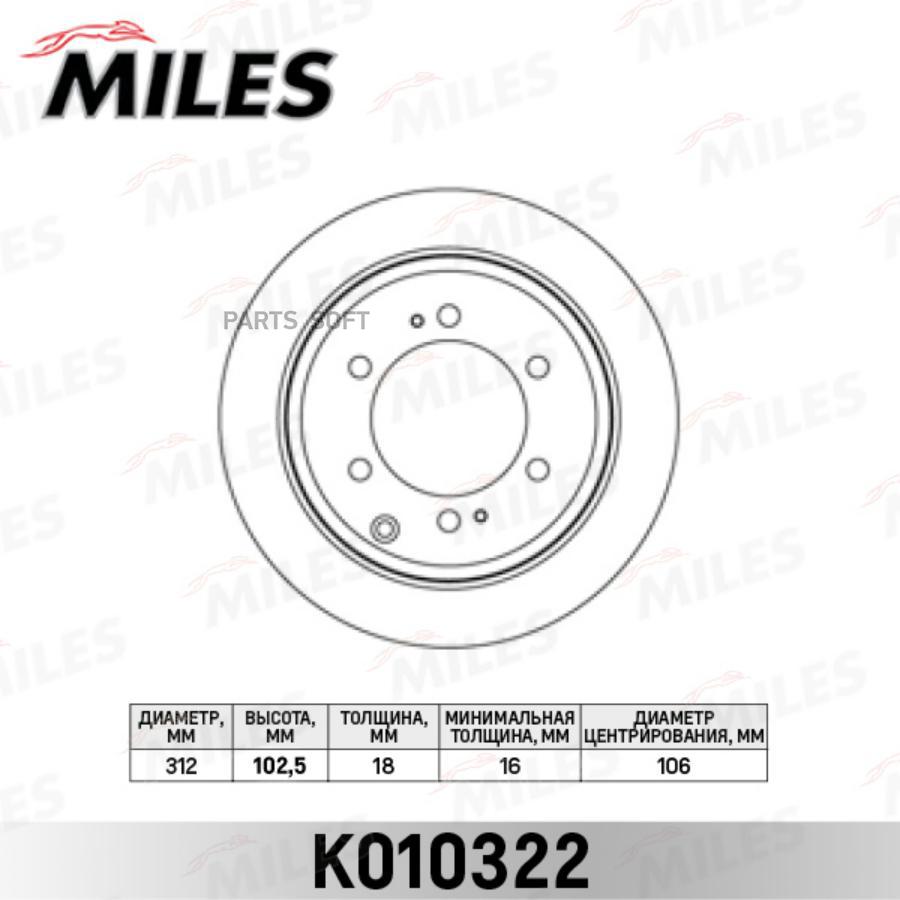 MILES Диск тормозной задний D312мм. TOYOTA LAND CRUISER J70/J80 4.2D 90- (TRW DF4484) K010
MILES Диск тормозной задний D312мм. TOYOTA LAND CRUISER J70/J80 4.2D 90- (TRW DF4484) K010