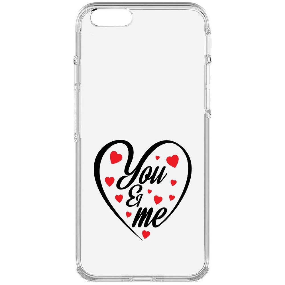 Чехол-накладка Krutoff Clear Case Ты и Я для iPhone 6S, Прозрачный 
Чехол-накладка Krutoff Clear Case Ты и Я для iPhone 6S, Прозрачный