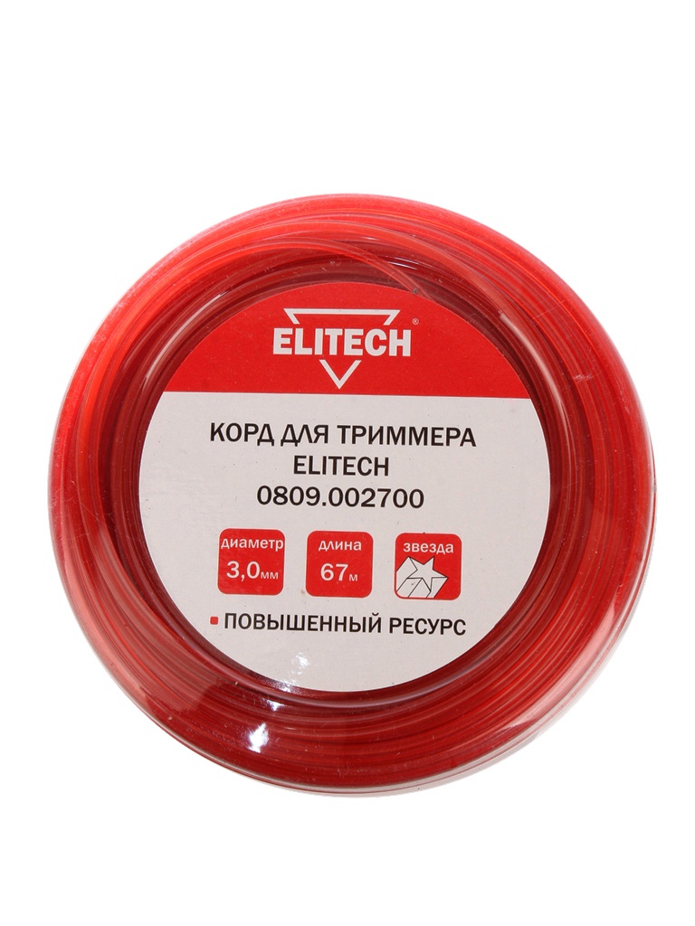 фото Леска для триммера elitech 3mm x 67m 0809.002700