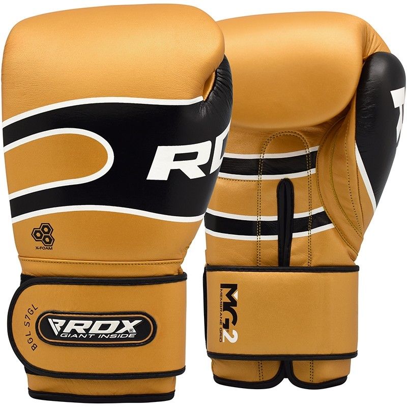 фото Боксерские тренировочные перчатки rdx pro s7 golden