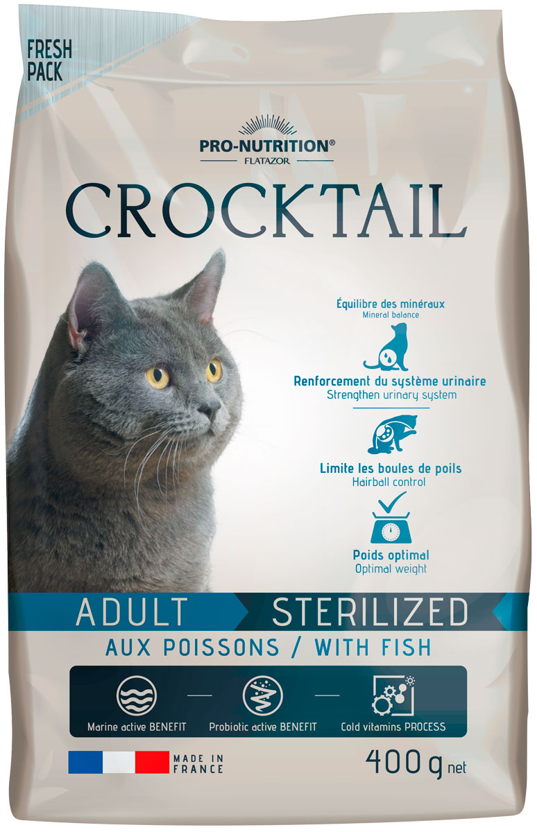 Сухой корм для кошек Flatazor CROCKTAIL ADULT STERILISED, рыба, 0.4кг, CROCKTAIL ADULT STERILISED
Сухой корм для кошек Flatazor CROCKTAIL ADULT STERILISED, рыба, 0.4кг, CROCKTAIL ADULT STERILISED