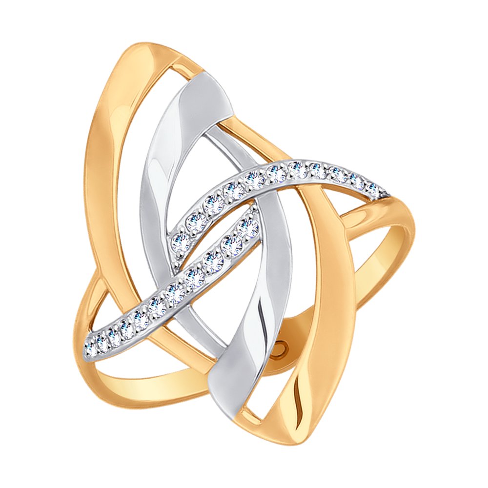 фото Кольцо женское sokolov из золота с фианитами 018072 р.18.5