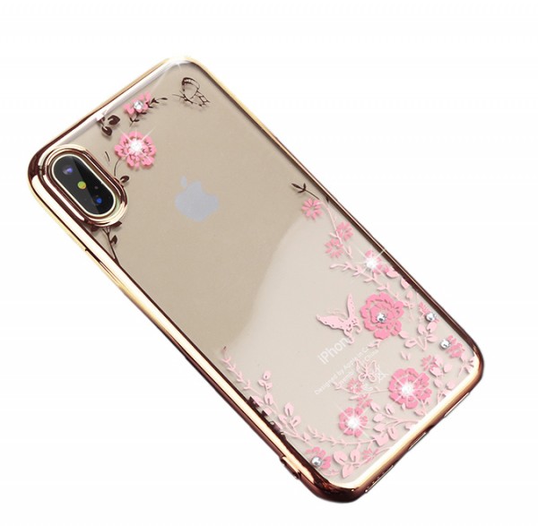 фото Чехол epik для apple iphone x (5.8") gold/flowers