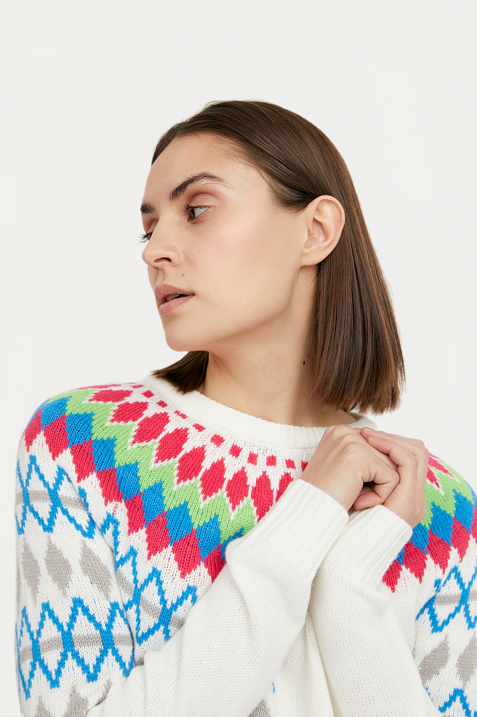 Джемпер женский Finn Flare белый, W20-32126