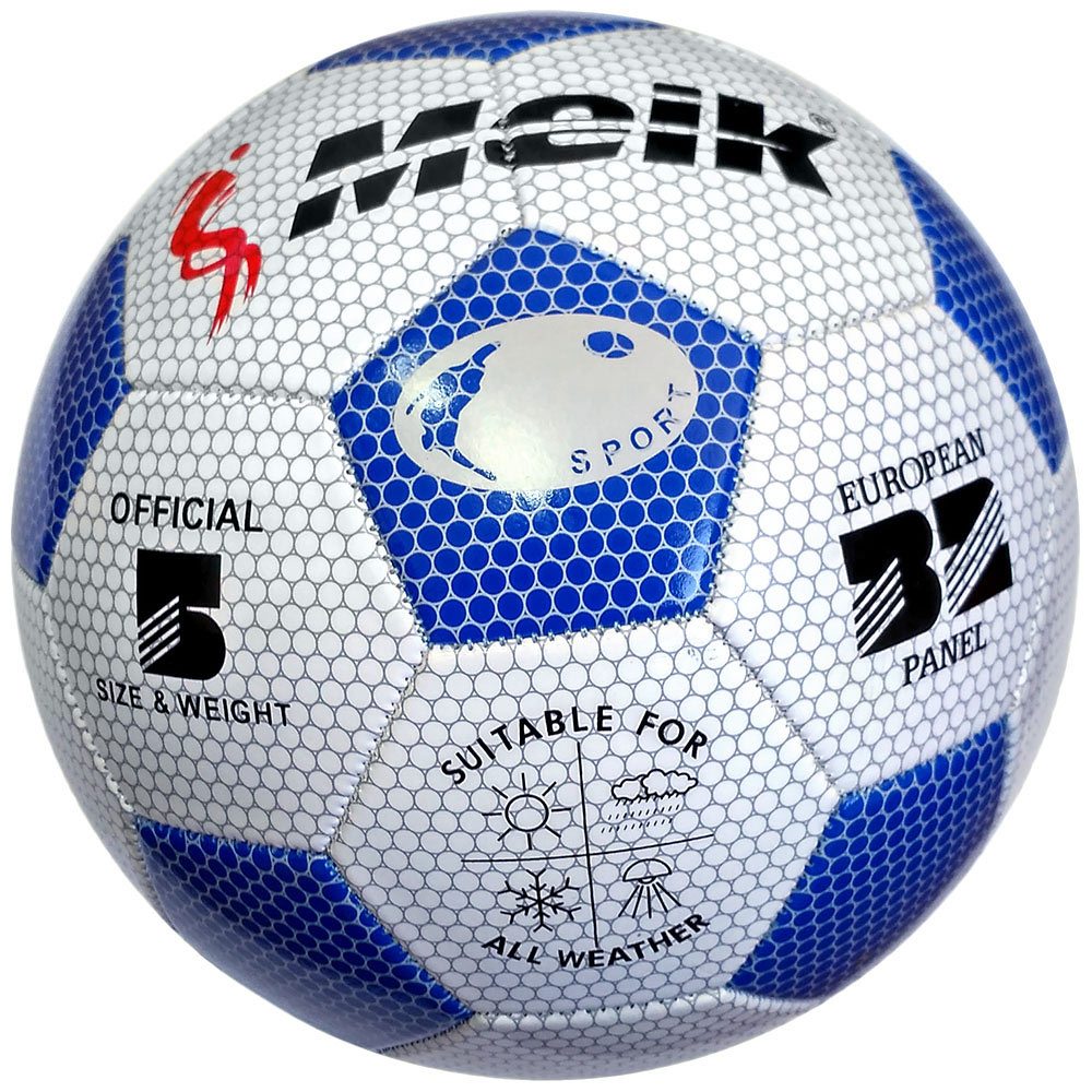 фото R18022 мяч футбольный "meik-3009" 3-слоя pvc 1.6, 300 гр, машинная сшивка