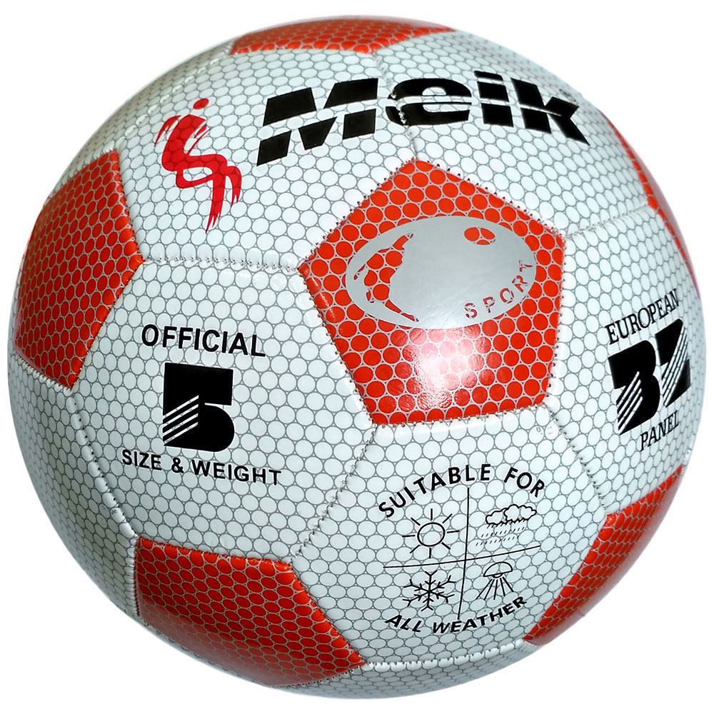 фото R18024 мяч футбольный "meik-3009" 3-слоя pvc 1.6, 300 гр, машинная сшивка