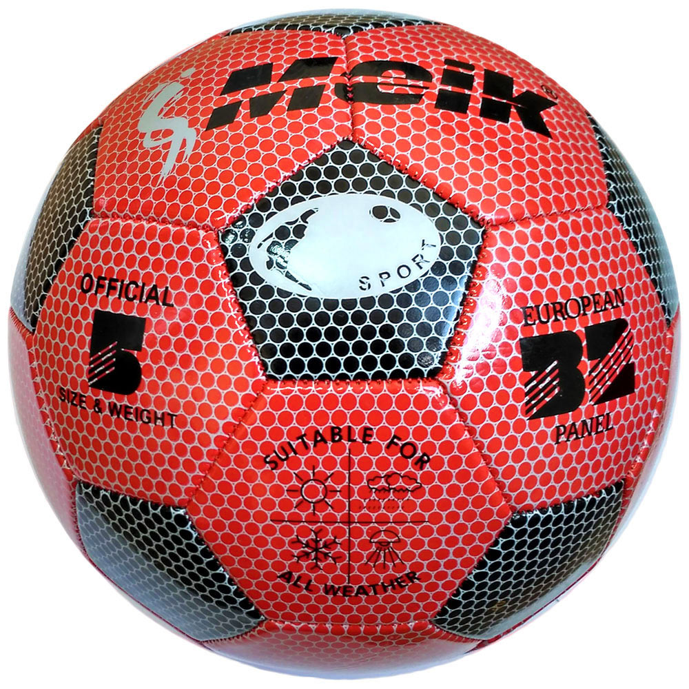 фото R18025 мяч футбольный "meik-3009" 3-слоя pvc 1.6, 300 гр, машинная сшивка