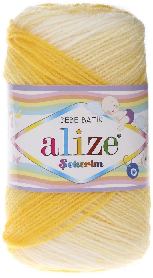 Пряжа ALIZE 'Sekerim Batik', 100г, 320м (100% акрил) (6318), 5 мотков, Желтый, Sekerim Bebe Batik
Пряжа ALIZE 'Sekerim Batik', 100г, 320м (100% акрил) (6318), 5 мотков, Желтый, Sekerim Bebe Batik