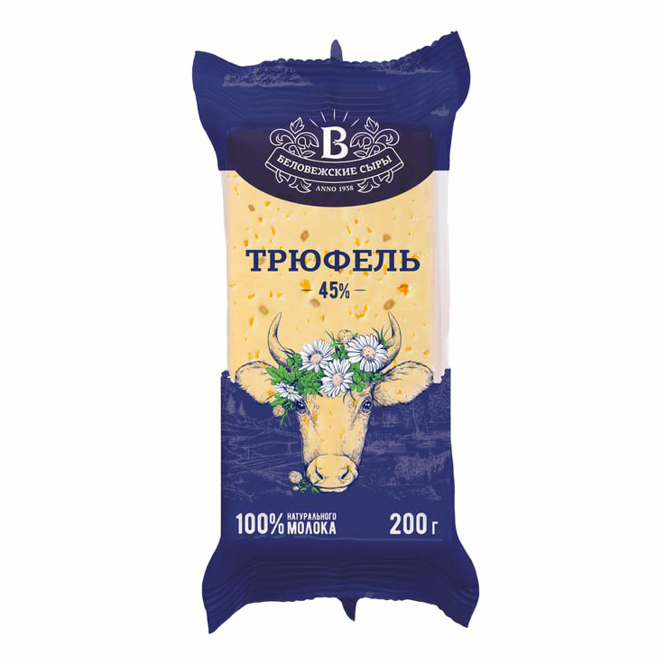 Сыр полутвердый Беловежские Сыры Беловежский трюфель с пажитником и ароматом ореха 40%200г
Сыр полутвердый Беловежские Сыры Беловежский трюфель с пажитником и ароматом ореха 40%200г
