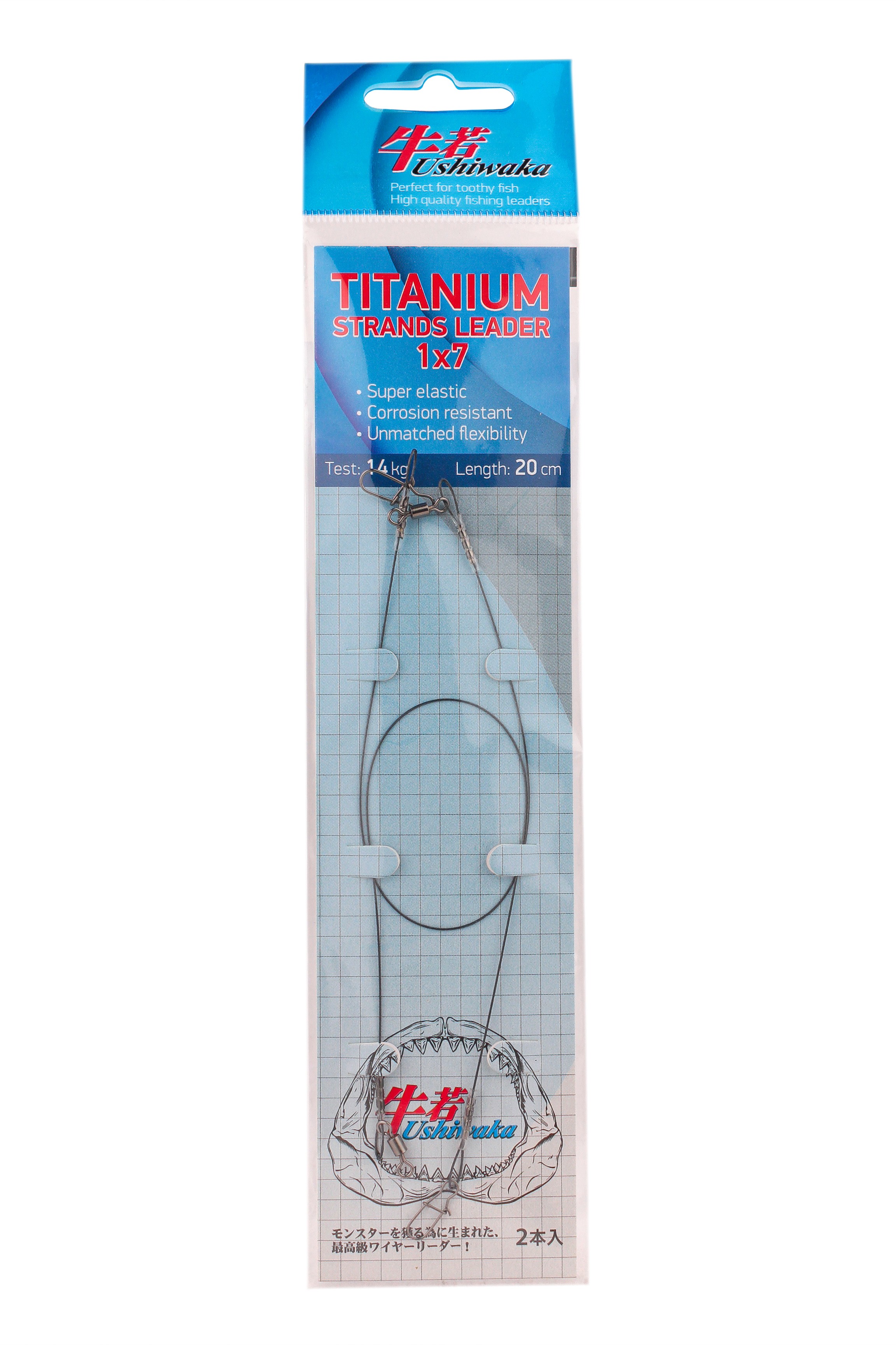 Поводки Ushiwaka Titanium Strands Leader 1x7 (UTS72014, 1х7, 14кг/20см, 2шт), Серебристый
Поводки Ushiwaka Titanium Strands Leader 1x7 (UTS72014, 1х7, 14кг/20см, 2шт), Серебристый
