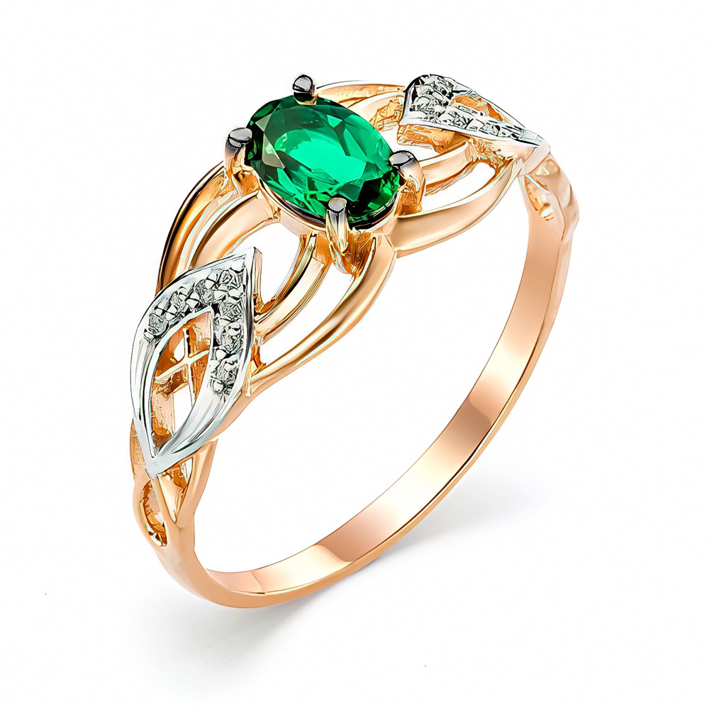 Кольцо из красного золота, р. 585Gold 101011005, изумруд искусственный\бриллиант, 101011005
Кольцо из красного золота, р. 585Gold 101011005, изумруд искусственный\бриллиант, 101011005
