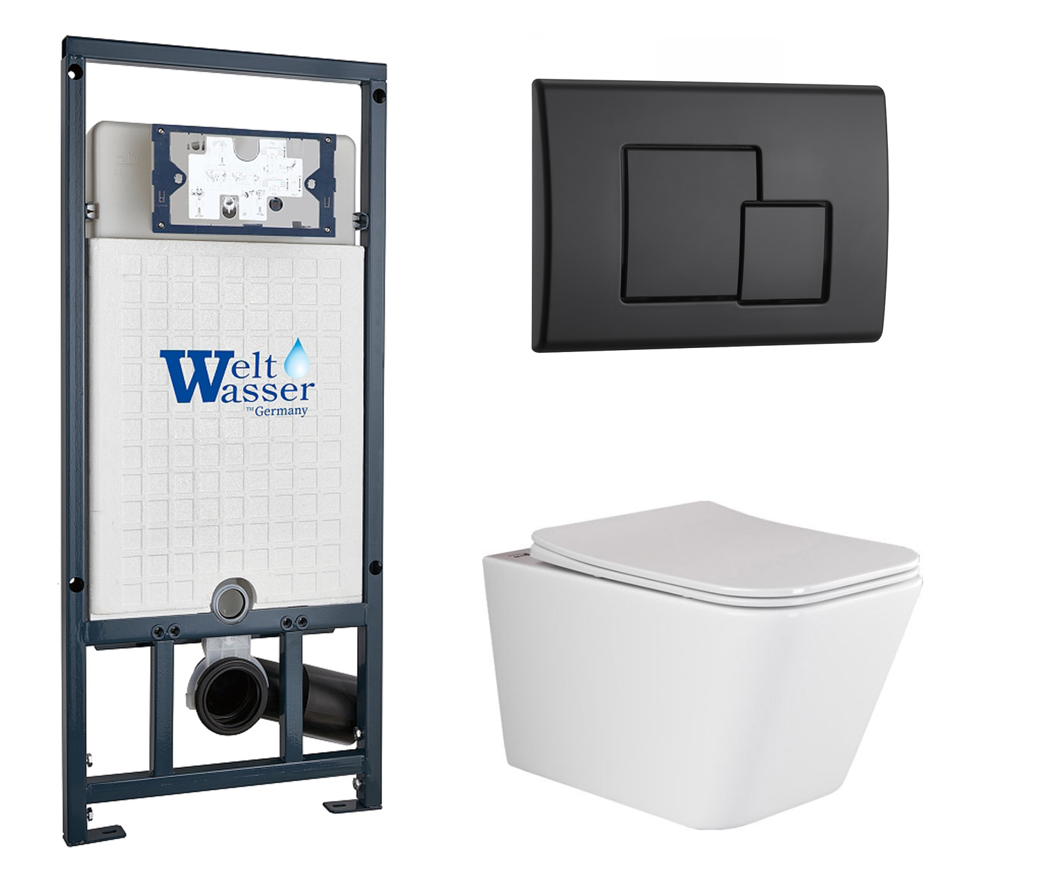 Комплект: инсталляция WeltWasser Marberg 507 + унитаз Metric Rimless с кнопкой черной
Комплект: инсталляция WeltWasser Marberg 507 + унитаз Metric Rimless с кнопкой черной