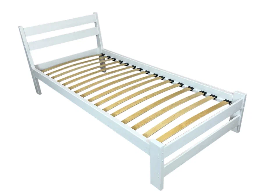 фото Кровать односпальная solarius, мишка ортопедическая 80х190, цвет белый