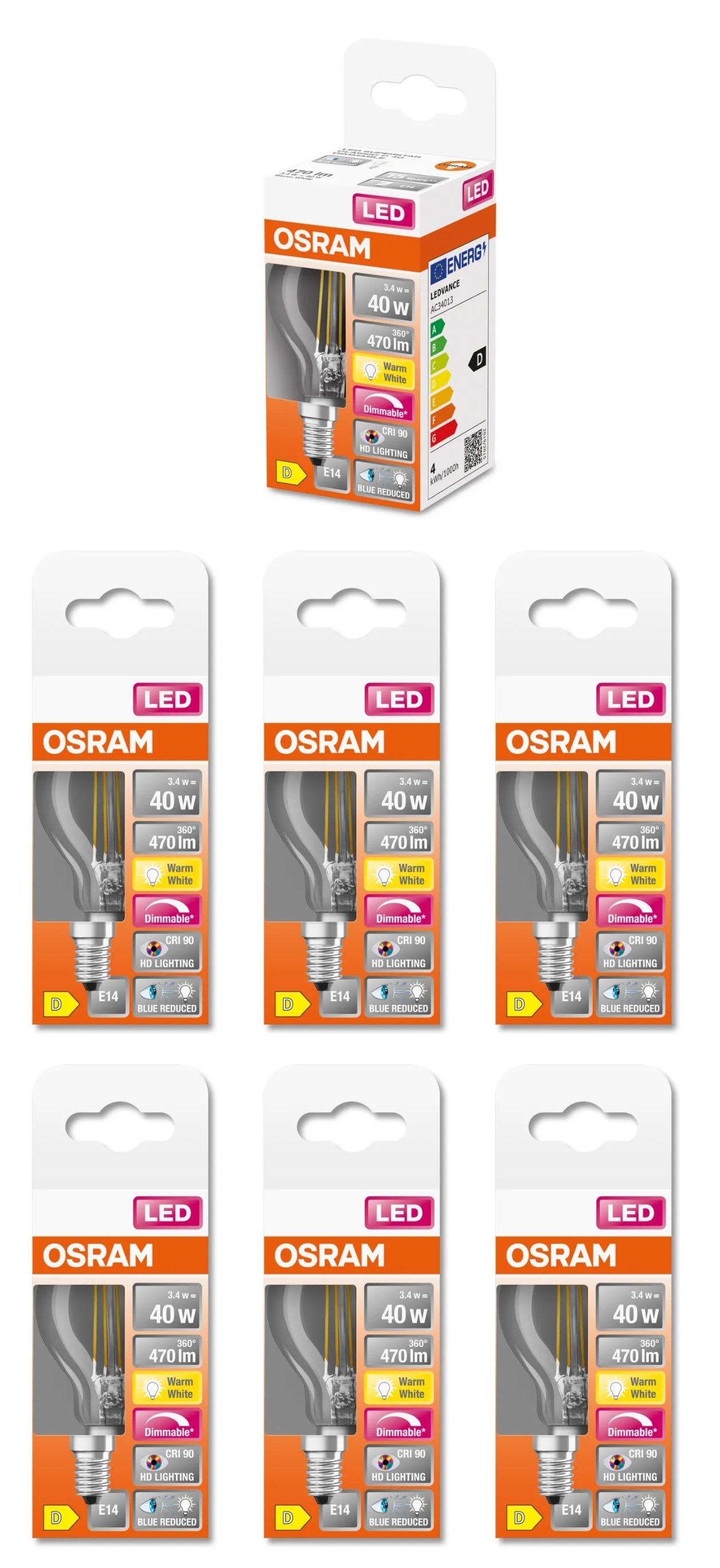 Лампа светодиодная OSRAM Шар 3.4Вт 230В E14 470Лм 2700К теплый белый Диммируемая 6шт, Шар 3.4Вт 230В E14 470Лм 2700К Диммируемая Филамент
Лампа светодиодная OSRAM Шар 3.4Вт 230В E14 470Лм 2700К теплый белый Диммируемая 6шт, Шар 3.4Вт 230В E14 470Лм 2700К Диммируемая Филамент