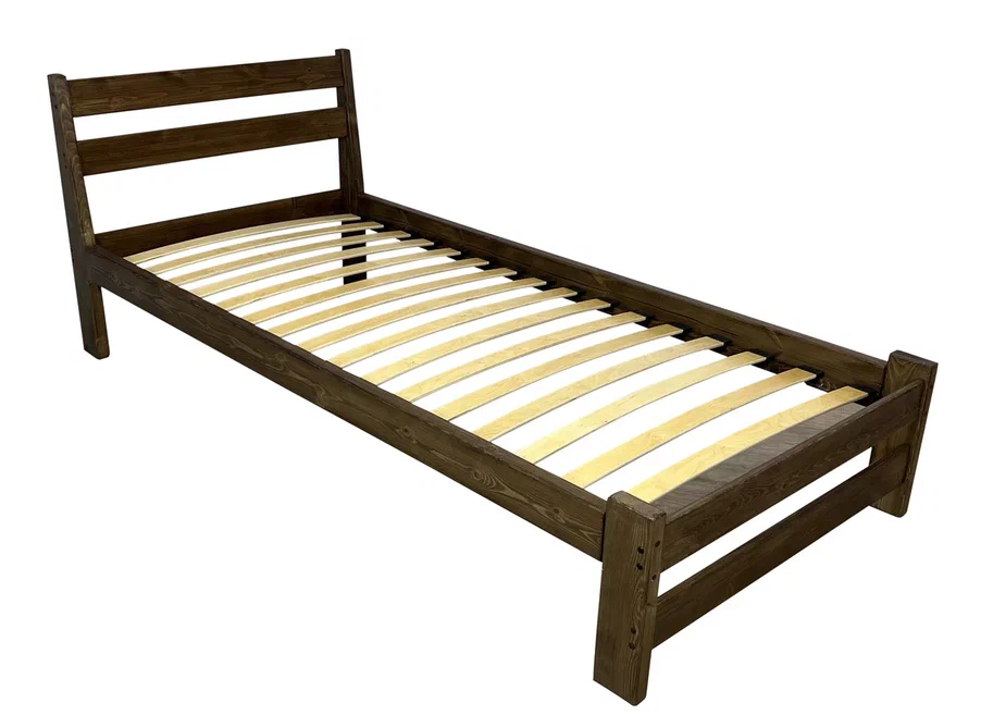 фото Кровать односпальная solarius, мишка ортопедическая 80х190, цвет темный дуб