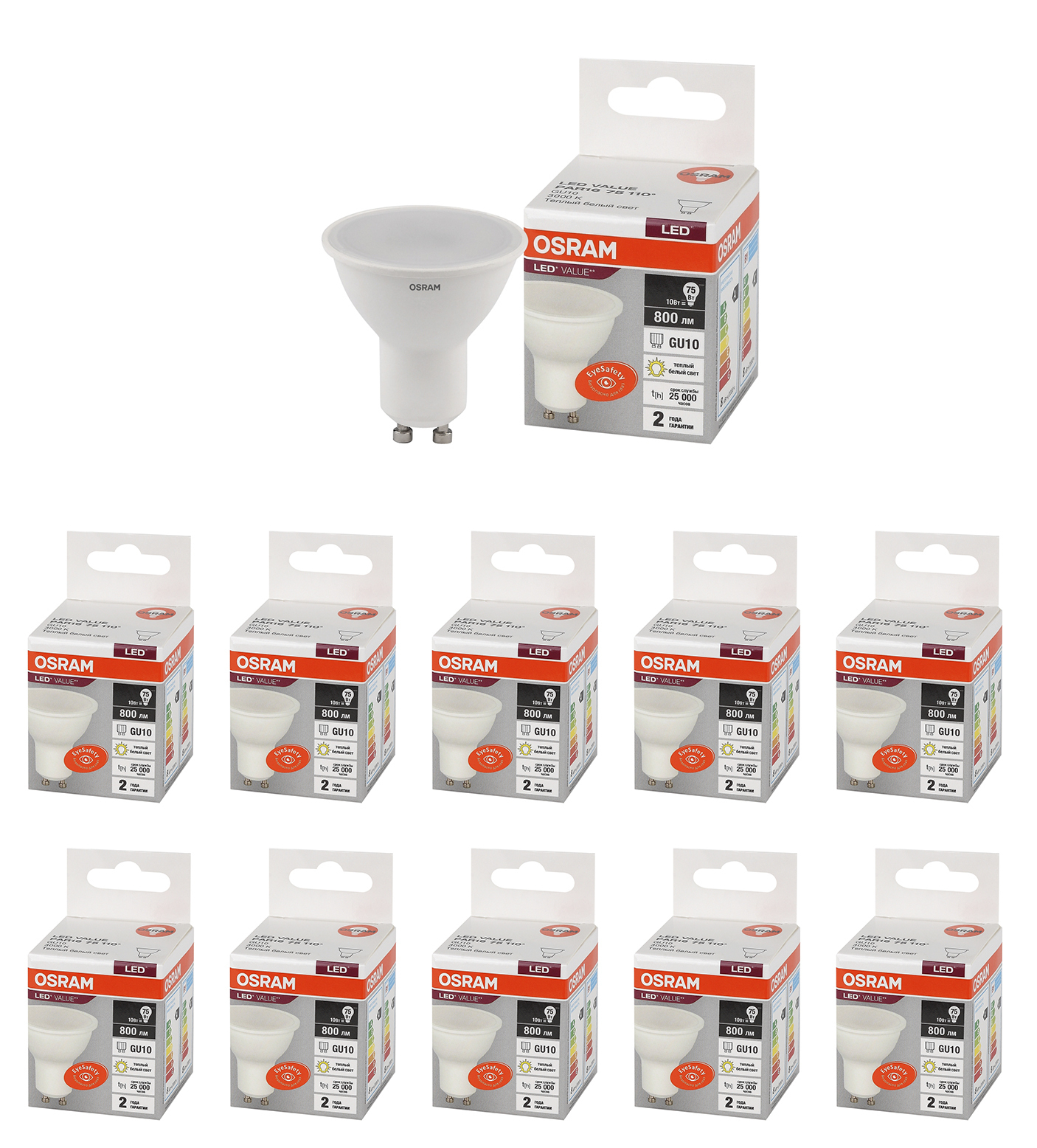 Лампочка светодиодная OSRAM Софит PAR16 GU10 10Вт 220В 800Лм 3000К Теплый белый 10шт, Софит PAR16 GU10 10Вт 220В 800Лм 3000К
Лампочка светодиодная OSRAM Софит PAR16 GU10 10Вт 220В 800Лм 3000К Теплый белый 10шт, Софит PAR16 GU10 10Вт 220В 800Лм 3000К