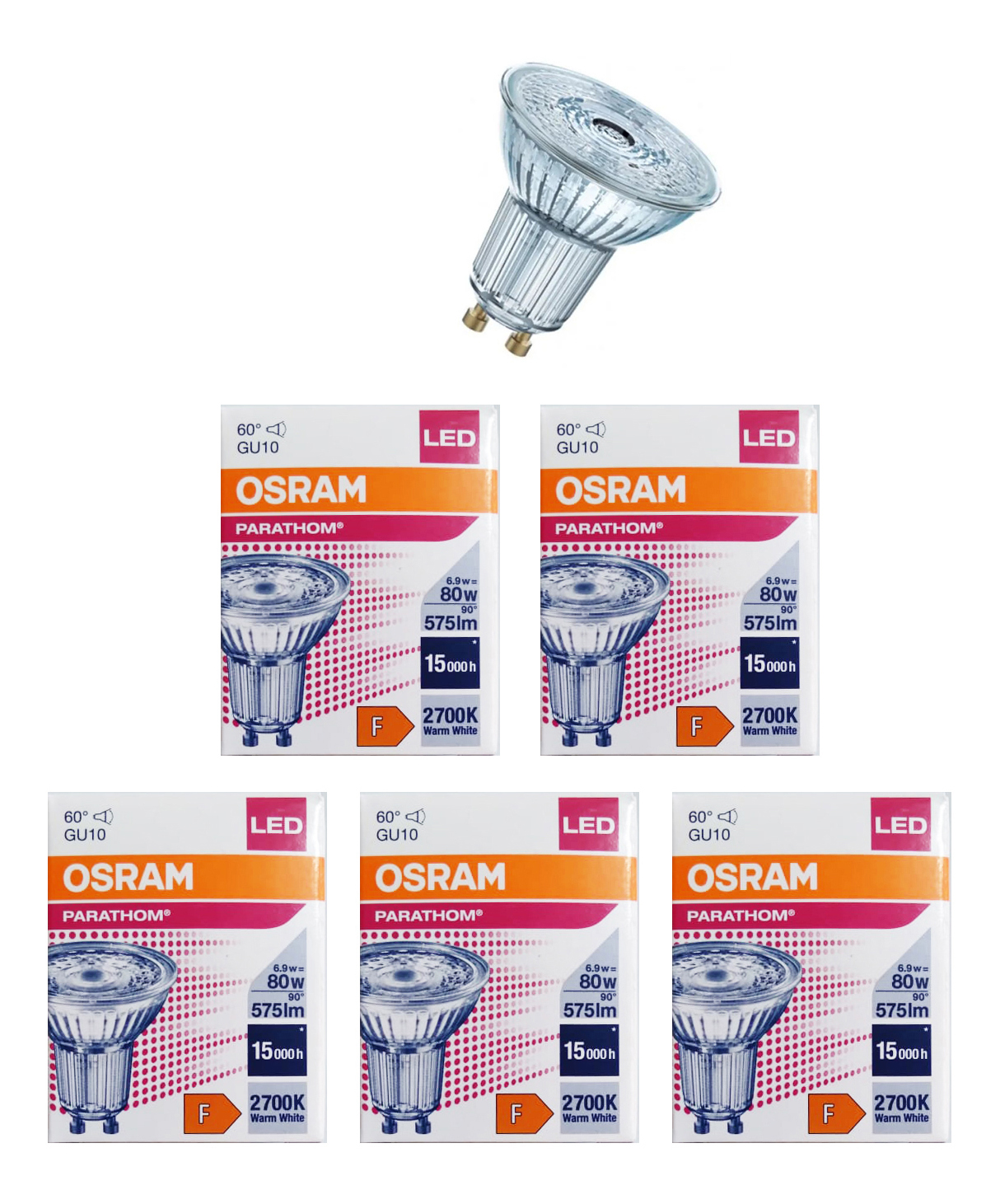 Лампочка светодиодная OSRAM Софит PAR16 GU10 6,9Вт 220В 575Лм 2700К Теплый белый 5шт, Софит PAR16 GU10 6,9Вт 220В 575Лм 2700К
Лампочка светодиодная OSRAM Софит PAR16 GU10 6,9Вт 220В 575Лм 2700К Теплый белый 5шт, Софит PAR16 GU10 6,9Вт 220В 575Лм 2700К