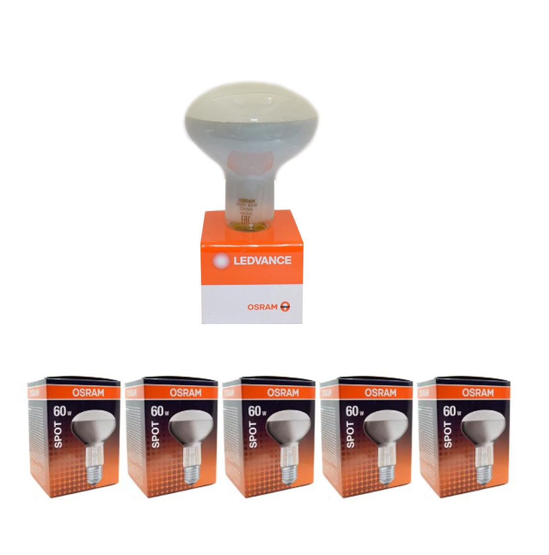 Лампочка накаливания OSRAM Рефлектор Гриб R80 E27 60Вт 220В 2700К Теплый белый 5шт, Рефлектор Гриб R80 E27 60Вт 220В 2700К Диммируемая
Лампочка накаливания OSRAM Рефлектор Гриб R80 E27 60Вт 220В 2700К Теплый белый 5шт, Рефлектор Гриб R80 E27 60Вт 220В 2700К Диммируемая