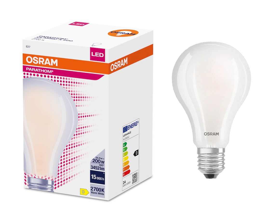 Лампа светодиодная Osram Груша матовая 24Вт 220В E27 3452Лм 2700К теплый белый 1шт, Груша мат. 24Вт 220В E27 3452Лм 2700К Филамент
Лампа светодиодная Osram Груша матовая 24Вт 220В E27 3452Лм 2700К теплый белый 1шт, Груша мат. 24Вт 220В E27 3452Лм 2700К Филамент