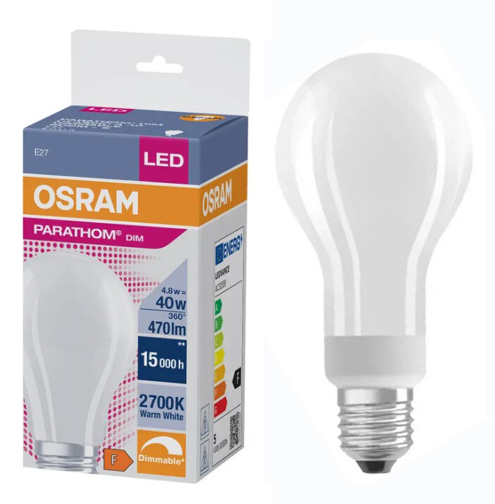 Лампочка светодиодная Osram 18W=150W 220V E27 матовая A PARATHOM 2452Лм 2700K 1шт, 18W=150W 220V E27 Груша мат. A PARATHOM 2452Лм Диммируемая Филамент 2700K
Лампочка светодиодная Osram 18W=150W 220V E27 матовая A PARATHOM 2452Лм 2700K 1шт, 18W=150W 220V E27 Груша мат. A PARATHOM 2452Лм Диммируемая Филамент 2700K