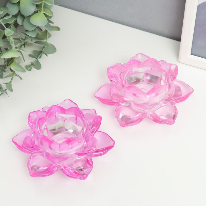 Подсвечник стекло на 1 свечу Лотос розовый 5,5х12х12 см
Подсвечник стекло на 1 свечу Лотос розовый 5,5х12х12 см