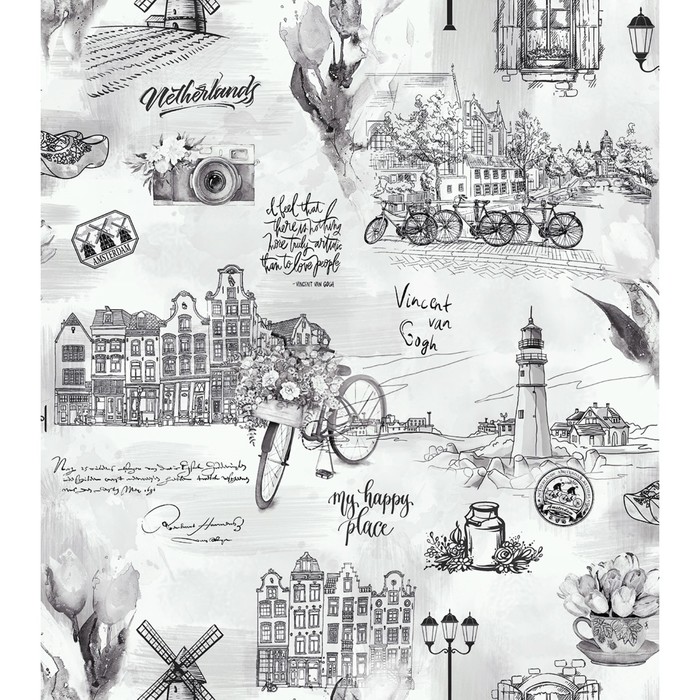 Обои Бумажные "Гомельобои" Винсент 21, 0,53х10,05м, Серый;белый 
Обои Бумажные "Гомельобои" Винсент 21, 0,53х10,05м, Серый;белый