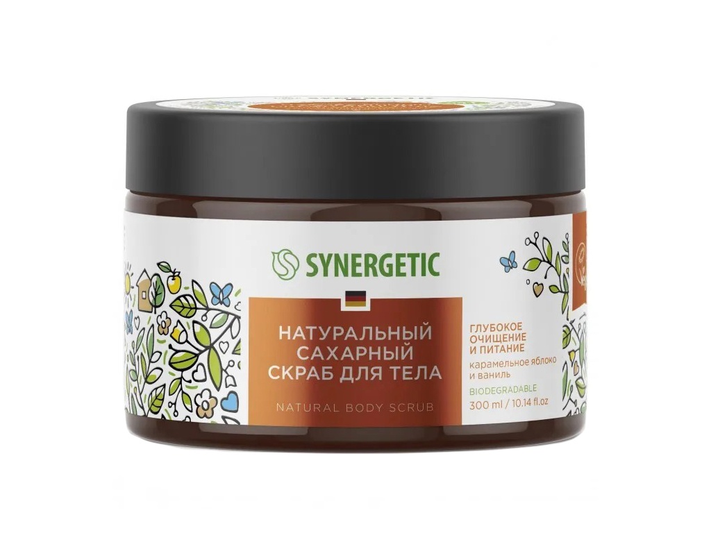 Скраб для тела Synergetic Глубокое очищение и питание, карамельное яблоко и ваниль, 300 мл
Скраб для тела Synergetic Глубокое очищение и питание, карамельное яблоко и ваниль, 300 мл