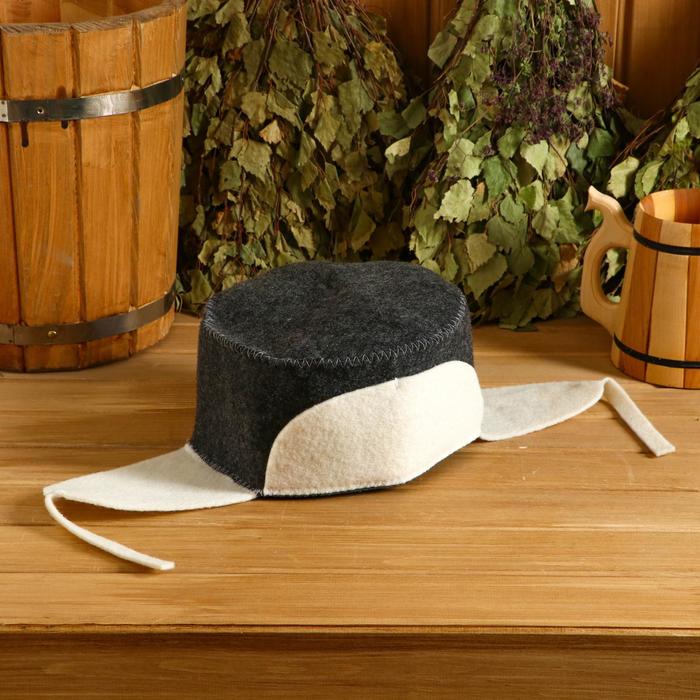 Шапка для бани модельная Ушанка комби 
Шапка для бани модельная Ушанка комби