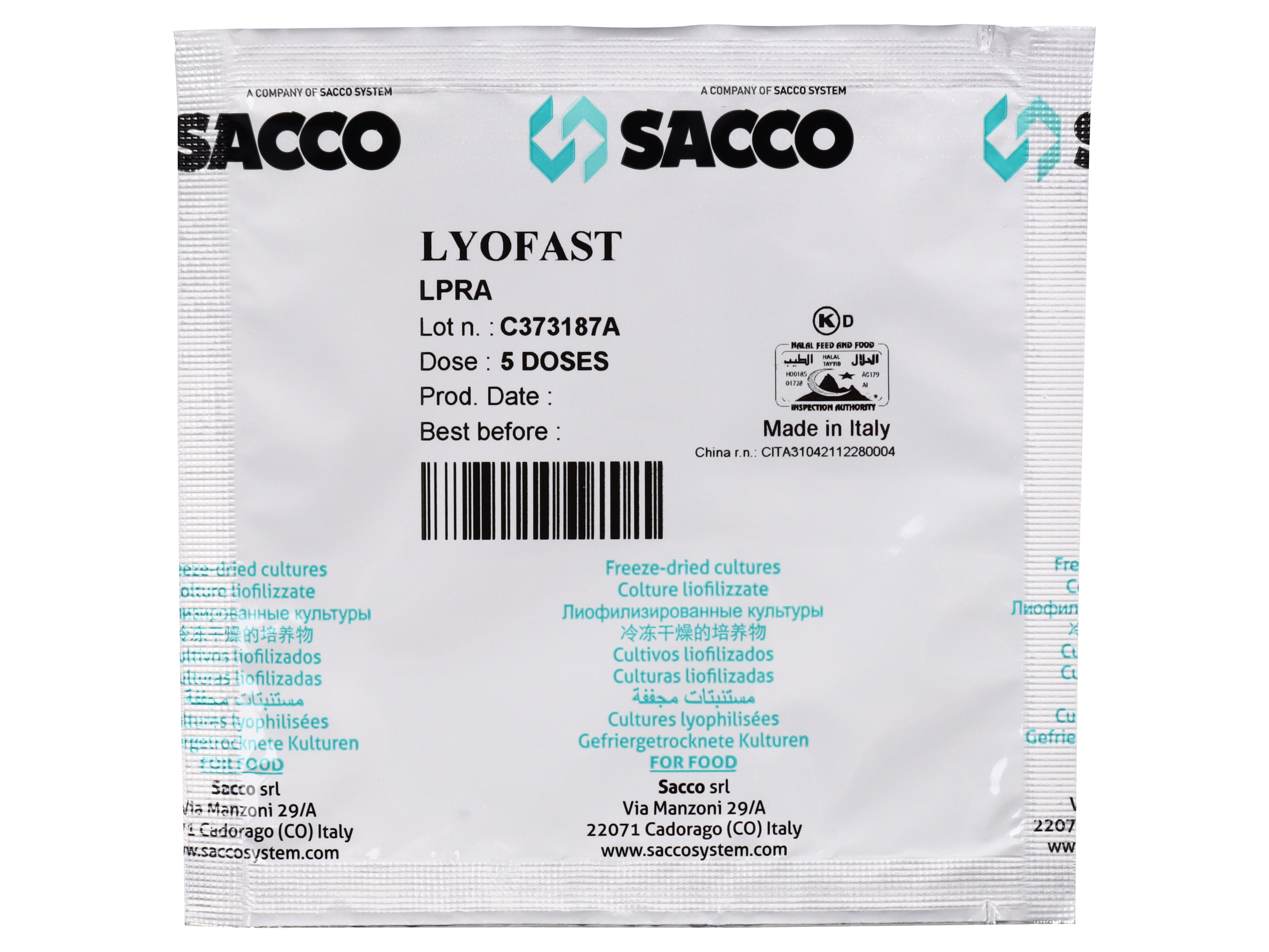 Защитная культура Sacco Lyofast LPR A 5 D на 200-1000л, 3 шт по 6 г, Защитная культура Lyofast LPR A 5 D (на 200-1000л, Sacco) (упаковка 3 шт.)
Защитная культура Sacco Lyofast LPR A 5 D на 200-1000л, 3 шт по 6 г, Защитная культура Lyofast LPR A 5 D (на 200-1000л, Sacco) (упаковка 3 шт.)