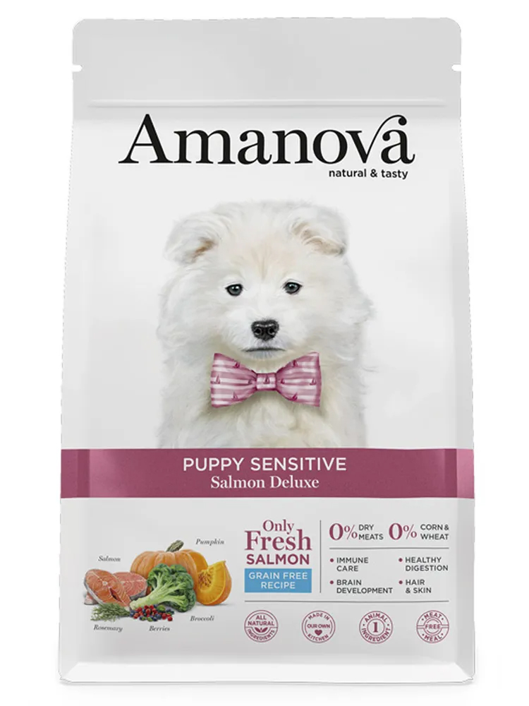 Сухой корм для щенков с чувствит. кожей и пищевар. Amanova Puppy Sensitive Лосось 2кг, AMJ90PS02
Сухой корм для щенков с чувствит. кожей и пищевар. Amanova Puppy Sensitive Лосось 2кг, AMJ90PS02