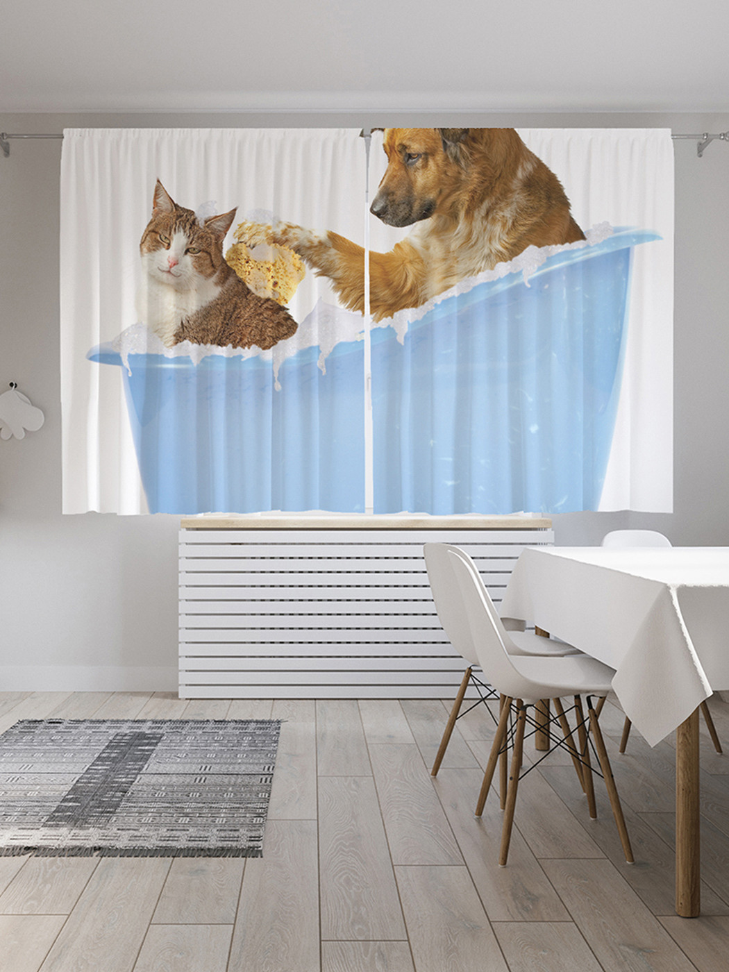 Шторы с фотопечатью JoyArty "Кот и пес в ванной" из сатена, 290х180 см
Шторы с фотопечатью JoyArty "Кот и пес в ванной" из сатена, 290х180 см