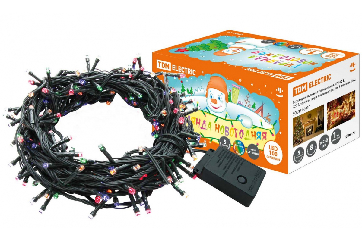 Световая гирлянда новогодняя TDM ELECTRIC SQ0361-0010 5 м разноцветный/RGB 
Световая гирлянда новогодняя TDM ELECTRIC SQ0361-0010 5 м разноцветный/RGB