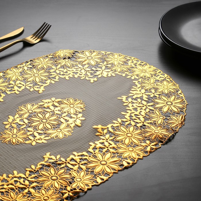 Доляна Набор салфеток ажурных Доляна «Листья», 46×30 см, 4 шт, ПВХ, цвет золото
Доляна Набор салфеток ажурных Доляна «Листья», 46×30 см, 4 шт, ПВХ, цвет золото