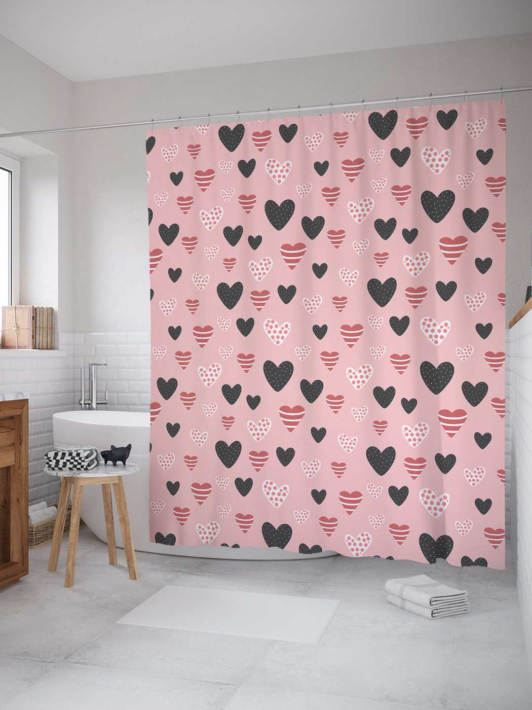 Штора для ванной занавеска в ванную JoyArty "Ассорти из сердечек" 180х200 с крючками, Розовый, Ассорти из сердечек
Штора для ванной занавеска в ванную JoyArty "Ассорти из сердечек" 180х200 с крючками, Розовый, Ассорти из сердечек