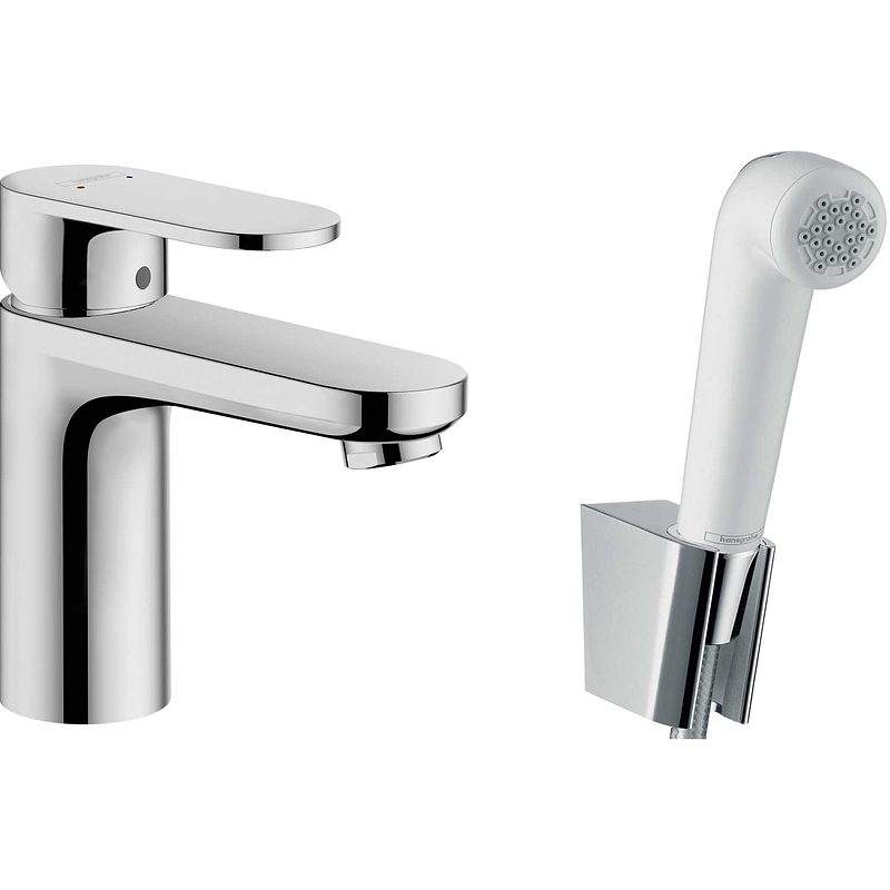 фото Смеситель для раковины hansgrohe vernis blend 71215000 с гигиеническим душем хром