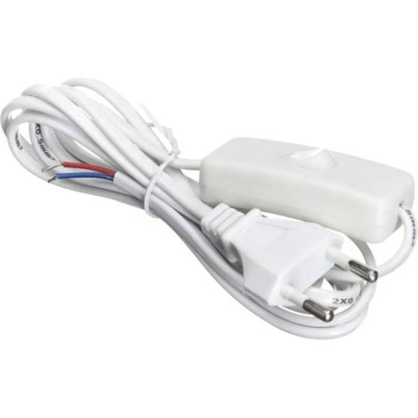 Кабель питания TWIST с выключателем и вилкой без разъема 2х0,5мм2, 220V/2,5A, 1,8м, белый
Кабель питания TWIST с выключателем и вилкой без разъема 2х0,5мм2, 220V/2,5A, 1,8м, белый