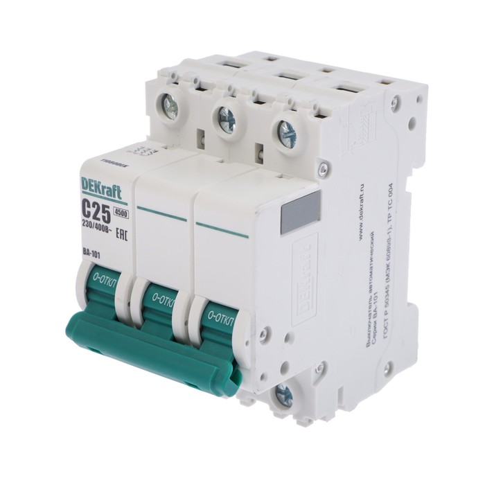 Schneider Electric Выключатель автоматический SE DEKraft ВА-101 С, 25 А, 4.5 кА, 11080DEK
Schneider Electric Выключатель автоматический SE DEKraft ВА-101 С, 25 А, 4.5 кА, 11080DEK