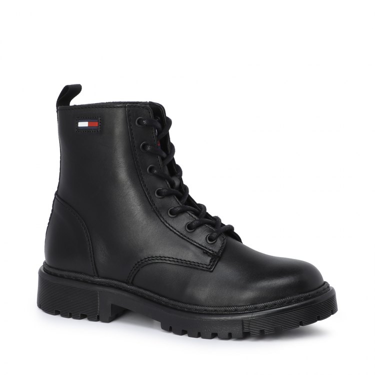 фото Женские ботинки tommy jeans branded tape flat boot en0en01597 цв. черный 39 eu