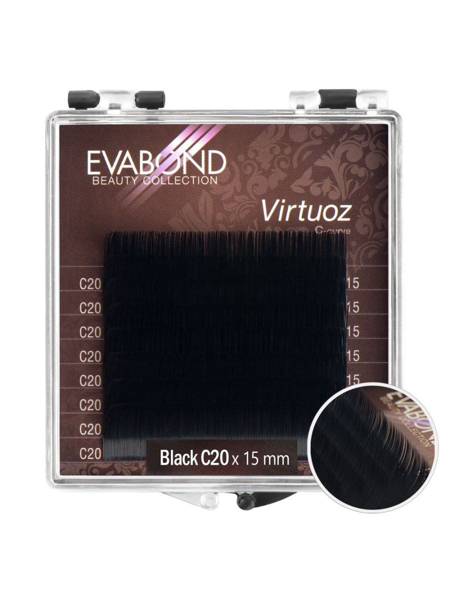 Ресницы Virtuoz 8 линий однолинейные EVABOND Р740-08 701-20-15 Изгиб C диаметр 020 15мм, Черный, IR-4680379062692
Ресницы Virtuoz 8 линий однолинейные EVABOND Р740-08 701-20-15 Изгиб C диаметр 020 15мм, Черный, IR-4680379062692
