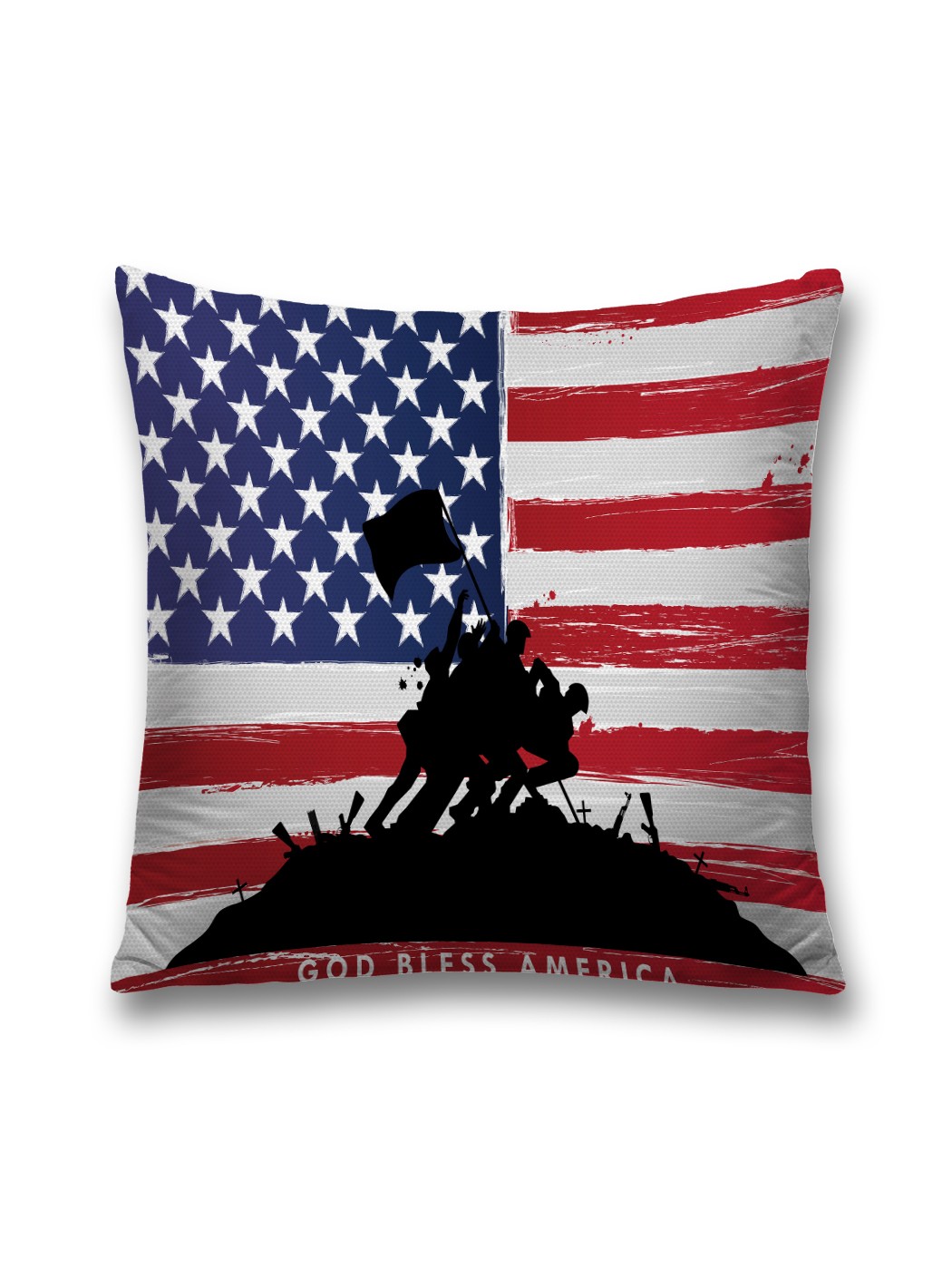 фото Наволочка joyarty декоративная "американский флаг" на молнии, 45x45 см