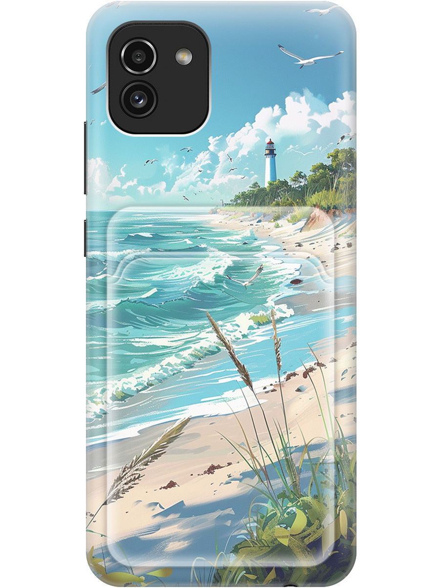 Силиконовый чехол на Samsung Galaxy A03 с принтом с карманом для карты прозрачный 803343, Белый;голубой;зеленый;прозрачный, 735001341 
Силиконовый чехол на Samsung Galaxy A03 с принтом с карманом для карты прозрачный 803343, Белый;голубой;зеленый;прозрачный, 735001341