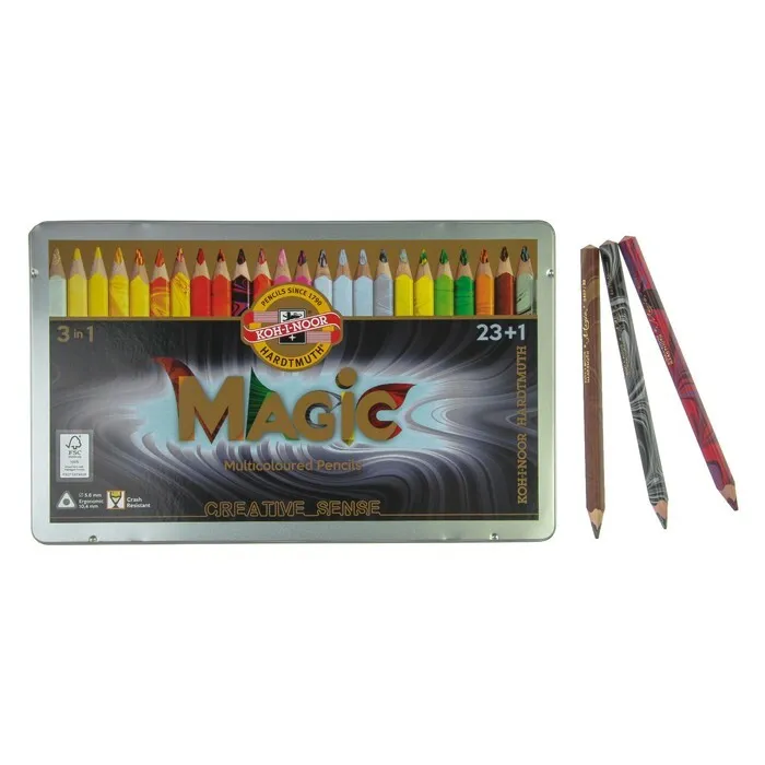 Карандаши 24 цвета Koh-I-Noor 3408 Magic + карандаш-блендер, в металлическом пенале, Разноцветные
Карандаши 24 цвета Koh-I-Noor 3408 Magic + карандаш-блендер, в металлическом пенале, Разноцветные