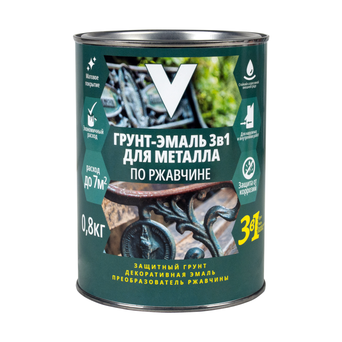 Грунт-эмаль по ржавчине 3 в 1, Престиж, 262323, матовая, 0,8 кг, белая, Грунт-эмаль по ржавчине 3 в 1 V
Грунт-эмаль по ржавчине 3 в 1, Престиж, 262323, матовая, 0,8 кг, белая, Грунт-эмаль по ржавчине 3 в 1 V