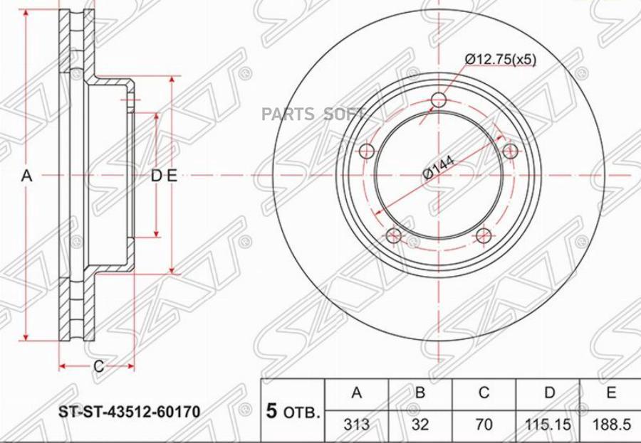 Диск Тормозной Перед Toyota Land Cruiser 100 98-05/Lexus Lx470 98-05 Sat арт. ST-43512-601
Диск Тормозной Перед Toyota Land Cruiser 100 98-05/Lexus Lx470 98-05 Sat арт. ST-43512-601