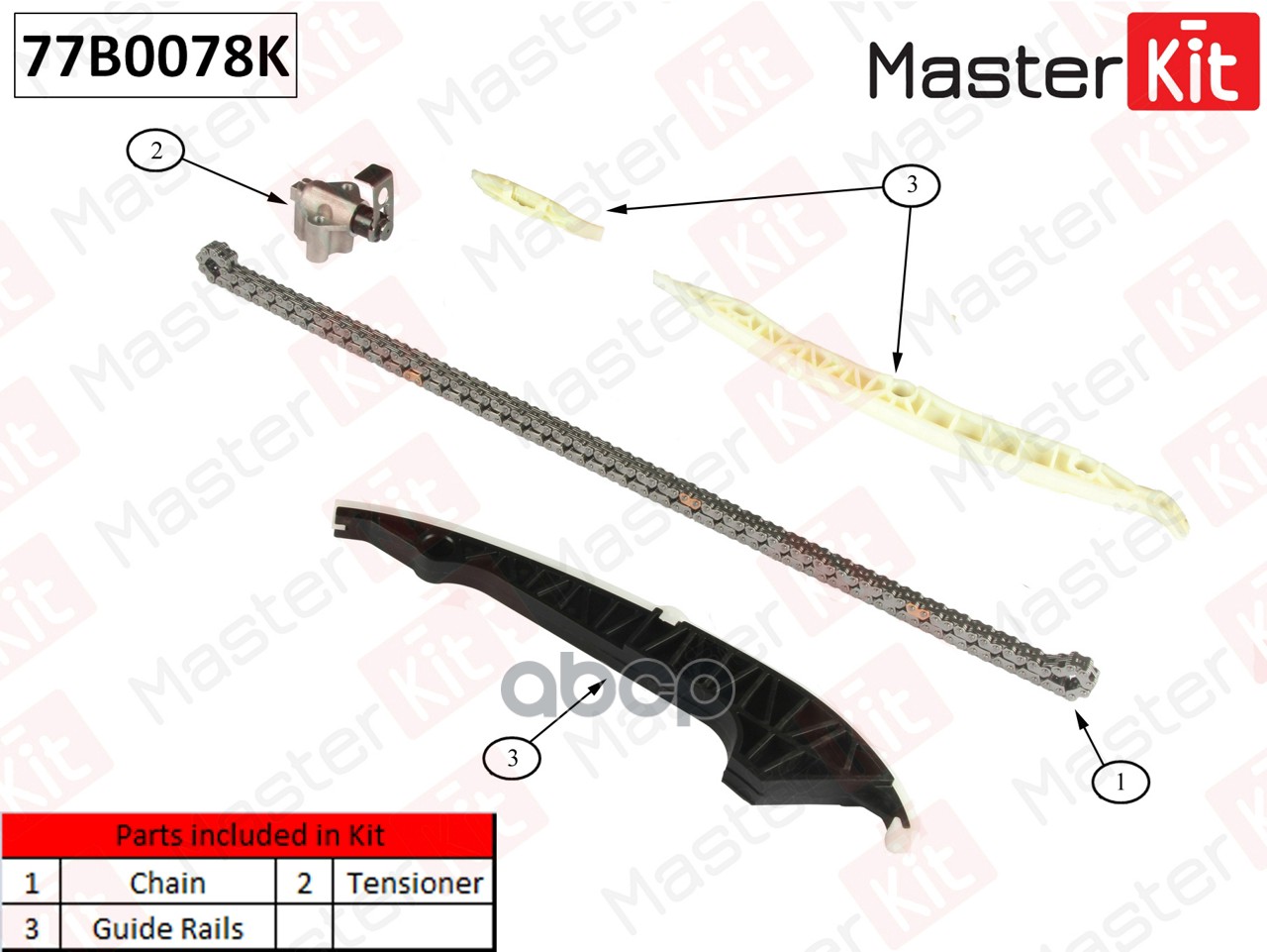 Комплект Цепи Грм Audi A4 1.8 Tfsi Caba/Cdha/Cdhb 08-15 (Без Звездочек) MasterKit арт. 77b, 77B0078K
Комплект Цепи Грм Audi A4 1.8 Tfsi Caba/Cdha/Cdhb 08-15 (Без Звездочек) MasterKit арт. 77b, 77B0078K